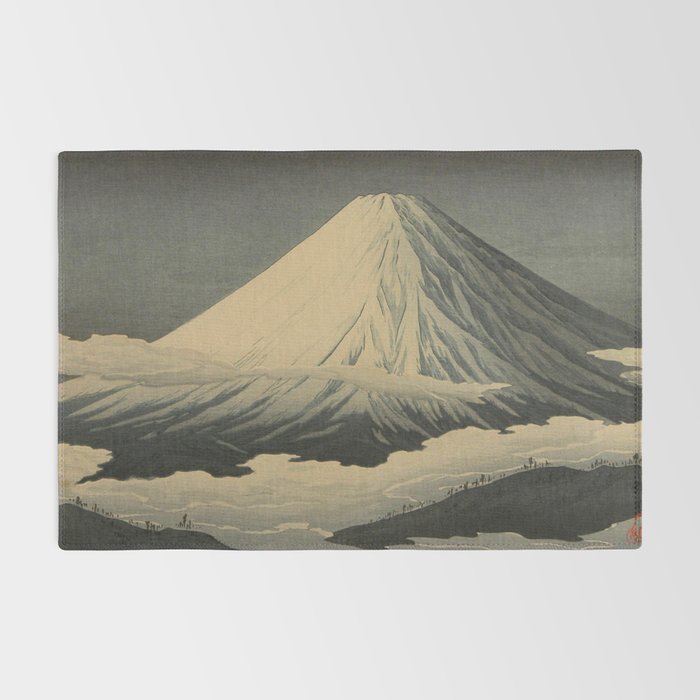 Shotei Takahashi Four Seasons of Mount Fuji Near Omuro Kawase Hasui Japanese Woodblock Print Rug Gallery Image 2