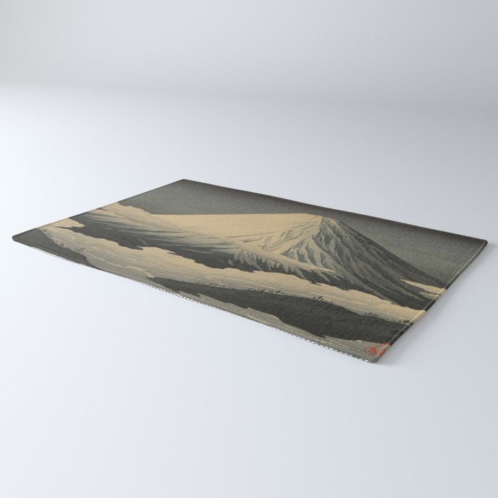 Shotei Takahashi Four Seasons of Mount Fuji Near Omuro Kawase Hasui Japanese Woodblock Print Rug Gallery Image 3