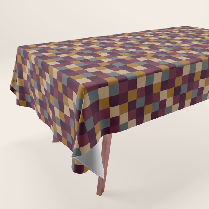 Bold Autumn Checks Pattern - Small XIII Tablecloth Gallery Image 1