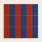 Ultramarine and Carrot Cake Stripes Wood Wall Art Gallery Image 1