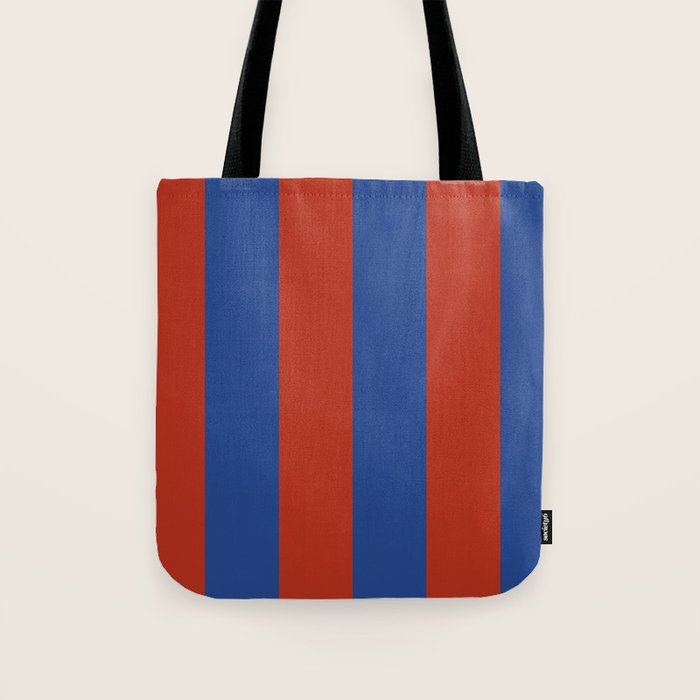 Ultramarine and Carrot Cake Stripes Tote Bag Gallery Image 1