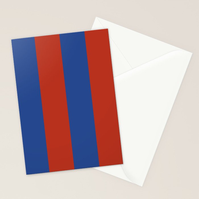 Ultramarine and Carrot Cake Stripes Stationery Card Gallery Image 2