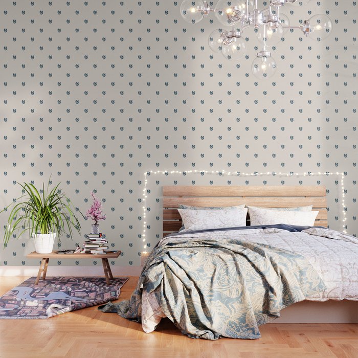 Leafy pattern - teal Wallpaper Gallery Image 3