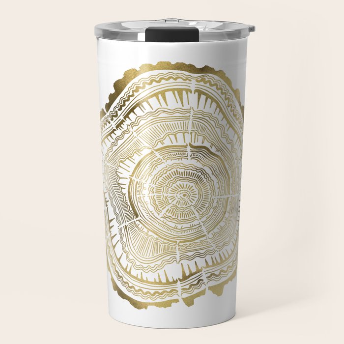 Gold Tree Rings Travel Mug Gallery Image 1