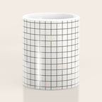 Minimalist Black and Off-White Grid with Color Accents Coffee Mug Gallery Image 4