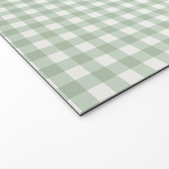 Gingham Plaid Pattern - Sage Green Welcome Mat Gallery Image 2
