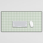Gingham Plaid Pattern - Sage Green Desk Mat Gallery Image 1