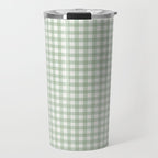 Gingham Plaid Pattern - Sage Green Travel Mug Gallery Image 1