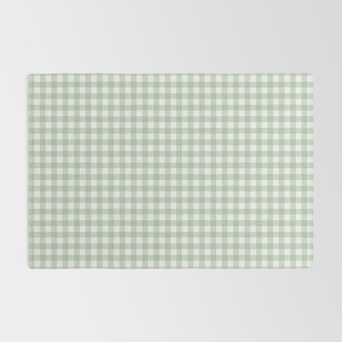 Gingham Plaid Pattern - Sage Green Rug Gallery Image 2