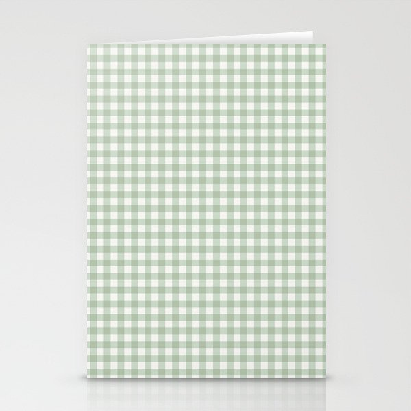 Gingham Plaid Pattern - Sage Green Stationery Card Gallery Image 2