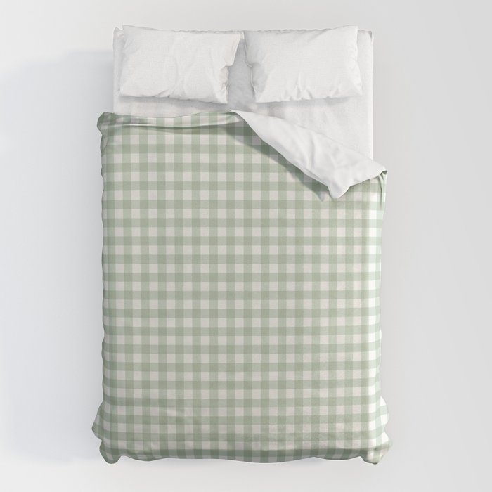 Gingham Plaid Pattern - Sage Green Duvet Cover Gallery Image 6