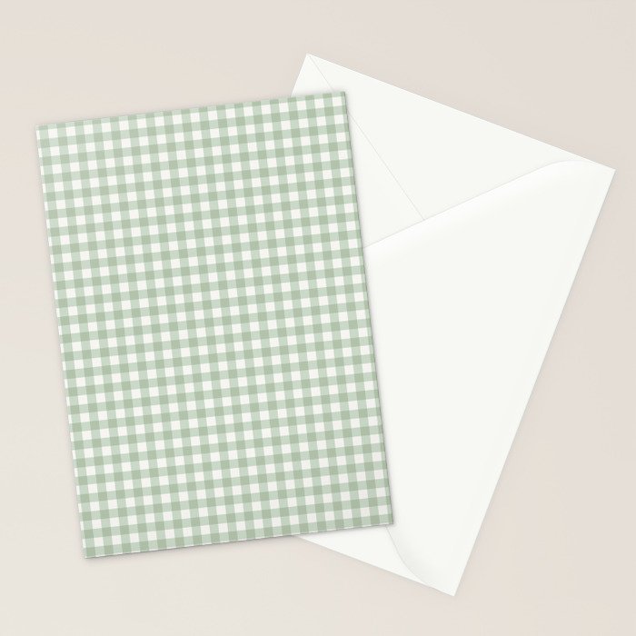 Gingham Plaid Pattern - Sage Green Stationery Card Gallery Image 2