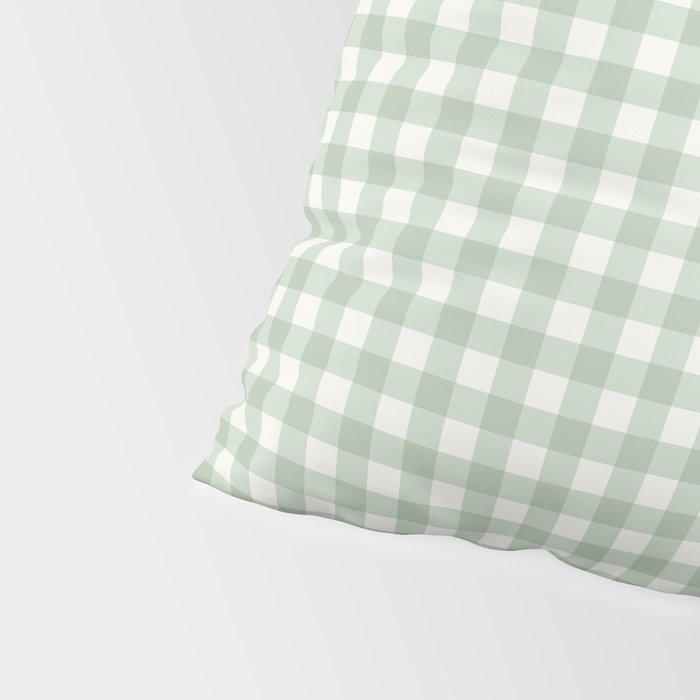 Gingham Plaid Pattern - Sage Green Pillow Sham Gallery Image 4