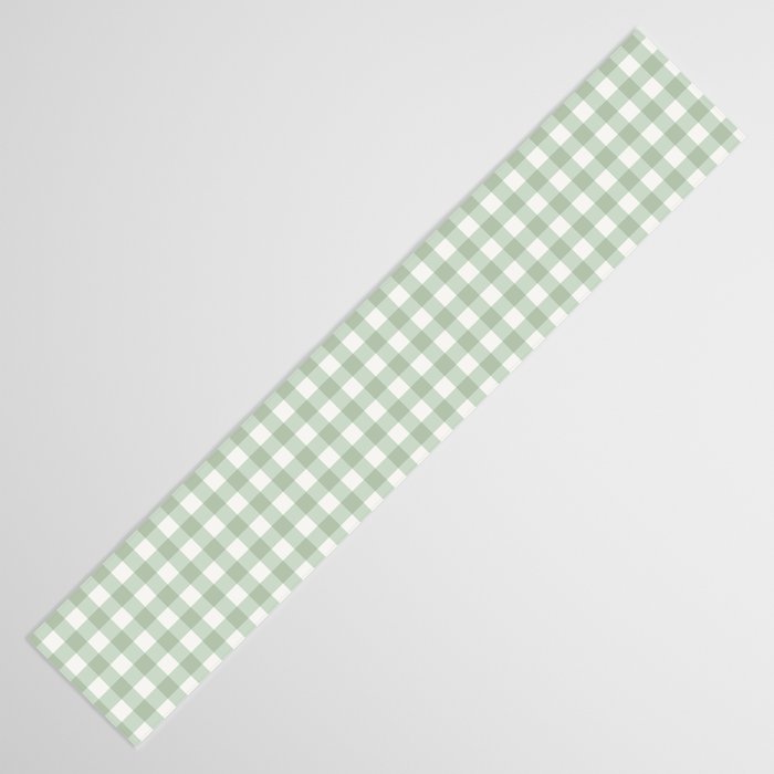 Gingham Plaid Pattern - Sage Green Table Runner Gallery Image 3