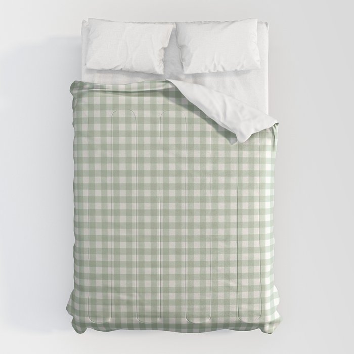 Gingham Plaid Pattern - Sage Green Comforter Gallery Image 1