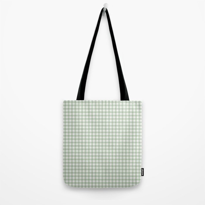 Gingham Plaid Pattern - Sage Green Tote Bag Gallery Image 2