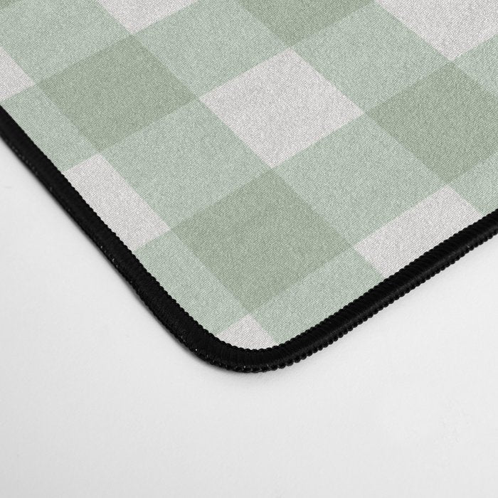 Gingham Plaid Pattern - Sage Green Desk Mat Gallery Image 4