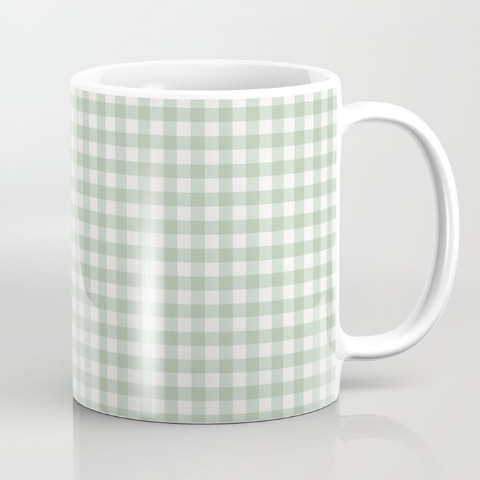 Gingham Plaid Pattern - Sage Green Coffee Mug Gallery Image 1