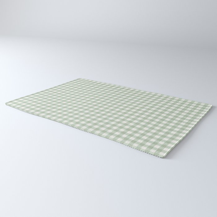 Gingham Plaid Pattern - Sage Green Rug Gallery Image 3
