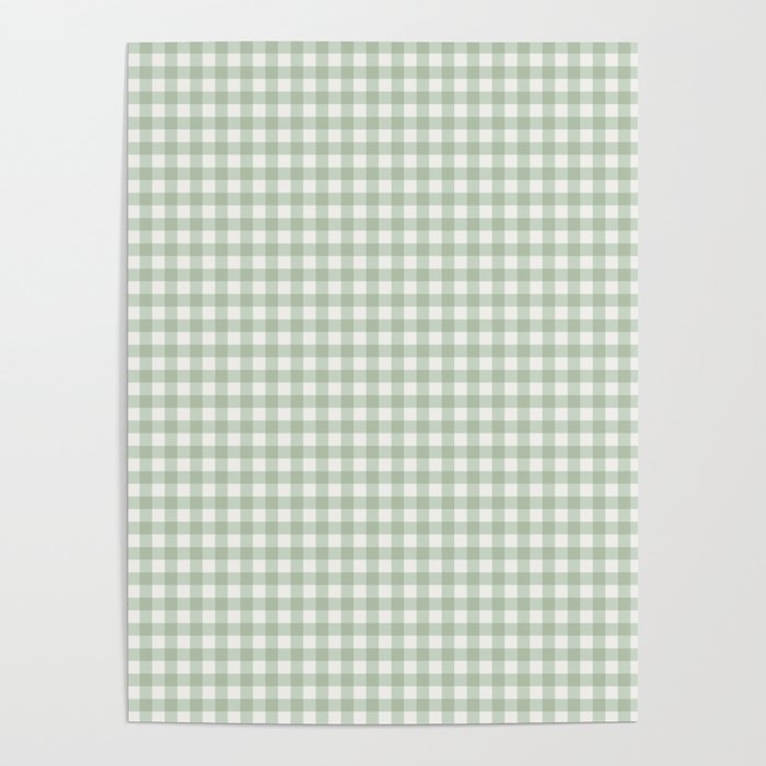 Gingham Plaid Pattern - Sage Green Poster Gallery Image 4