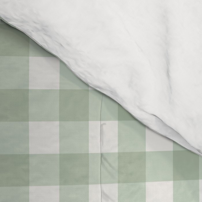 Gingham Plaid Pattern - Sage Green Comforter Gallery Image 4