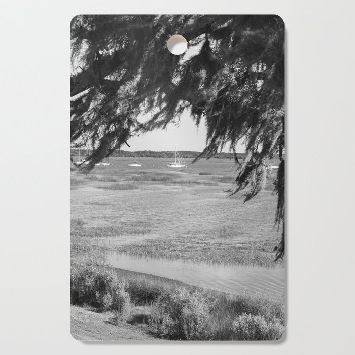 Beaufort South Carolina Spanish Moss and Sailboats Photography Cutting Board Gallery Image 1