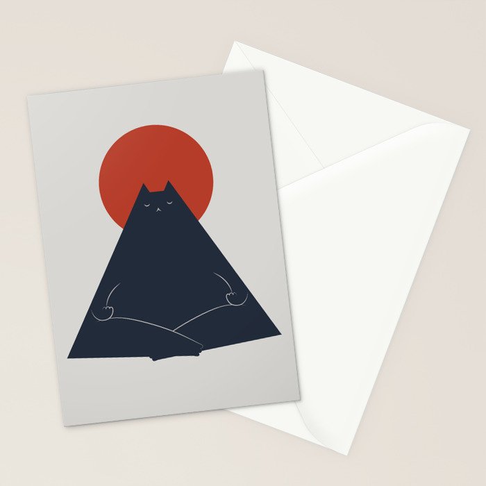 Cat Landscape 63: Meow-ditation Stationery Card Gallery Image 2