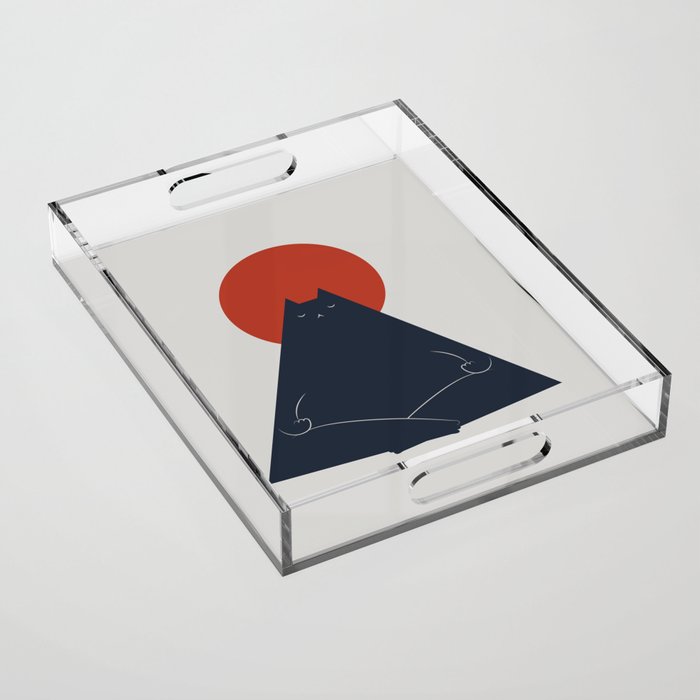 Cat Landscape 63: Meow-ditation Acrylic Tray Gallery Image 1