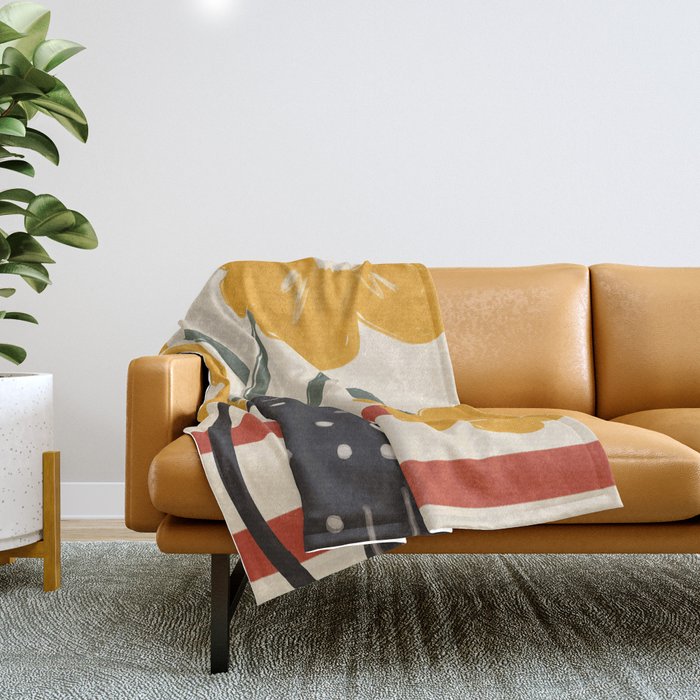 Modern Botanicals No 7 Throw Blanket Gallery Image 1