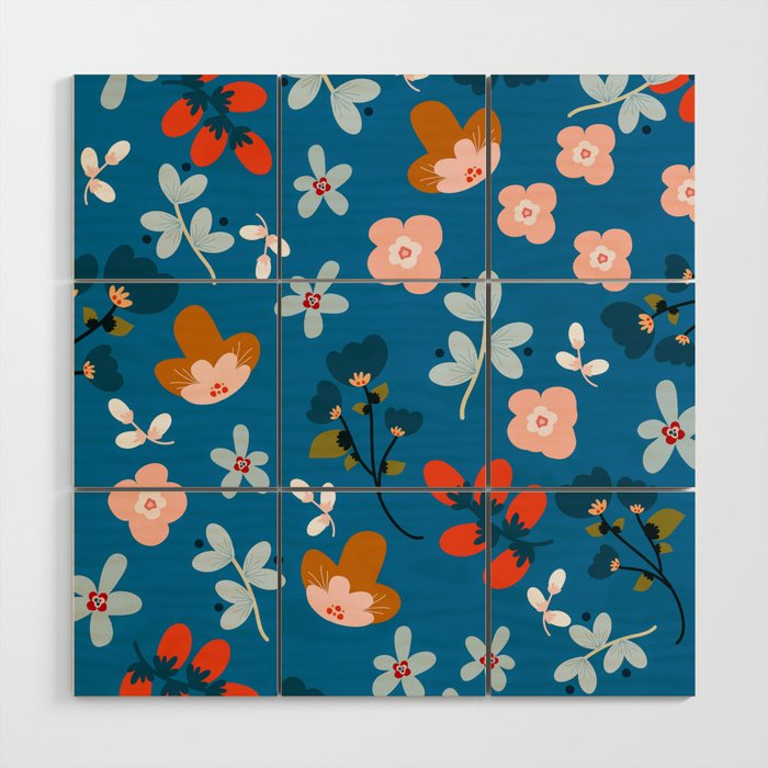Folk floral Wood Wall Art Gallery Image 1
