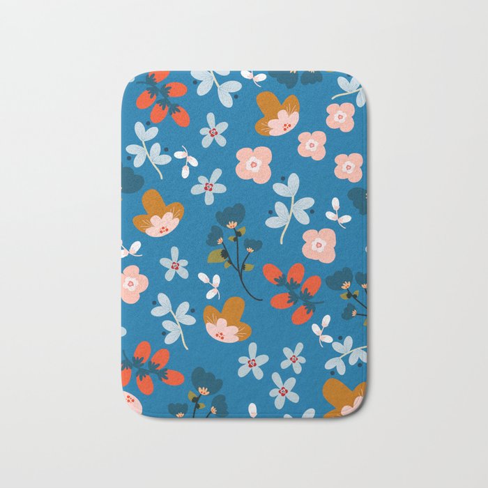 Folk floral Bath Mat Gallery Image 1