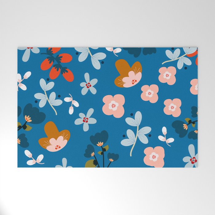Folk floral Welcome Mat Gallery Image 1