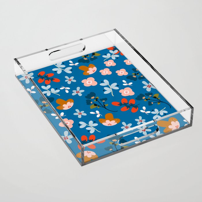 Folk floral Acrylic Tray Gallery Image 1