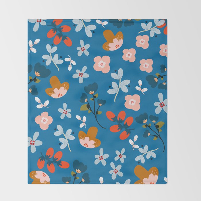 Folk floral Throw Blanket Gallery Image 2