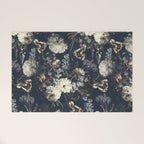 Antique Blue Moonlight Midnight Baroque Flower Garden Welcome Mat Gallery Image 1