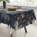 Antique Blue Moonlight Midnight Baroque Flower Garden Tablecloth Gallery Image 3