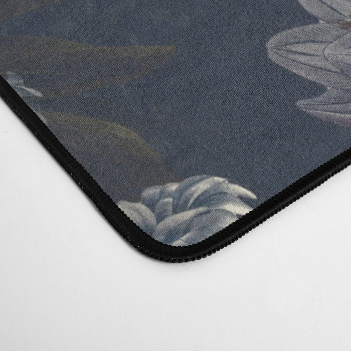 Antique Blue Moonlight Midnight Baroque Flower Garden Desk Mat Gallery Image 4