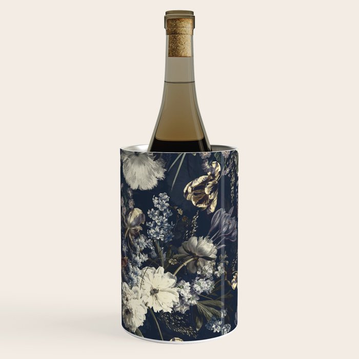 Antique Blue Moonlight Midnight Baroque Flower Garden Wine Chiller Gallery Image 1