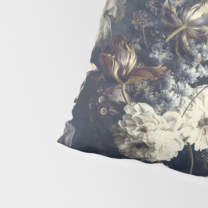 Antique Blue Moonlight Midnight Baroque Flower Garden Pillow Sham Gallery Image 4