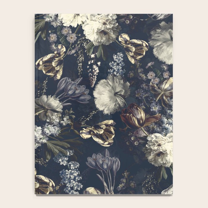 Antique Blue Moonlight Midnight Baroque Flower Garden Notebook Gallery Image 4