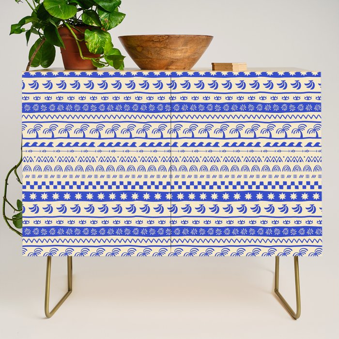 Vintage tropical summer nature art pattern Credenza Gallery Image 1