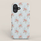 Vintage French Flower Blue Large iPhone Case Gallery Image 1