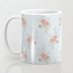 Vintage French Flower Blue Large Coffee Mug Gallery Image 3