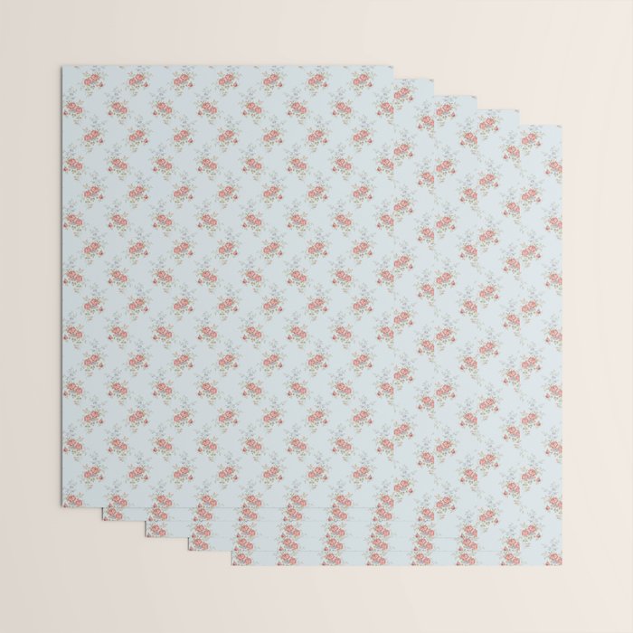 Vintage French Flower Blue Large Wrapping Paper Gallery Image 3