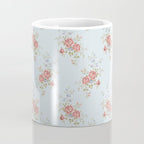 Vintage French Flower Blue Large Coffee Mug Gallery Image 4
