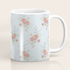 Vintage French Flower Blue Large Coffee Mug Gallery Image 1