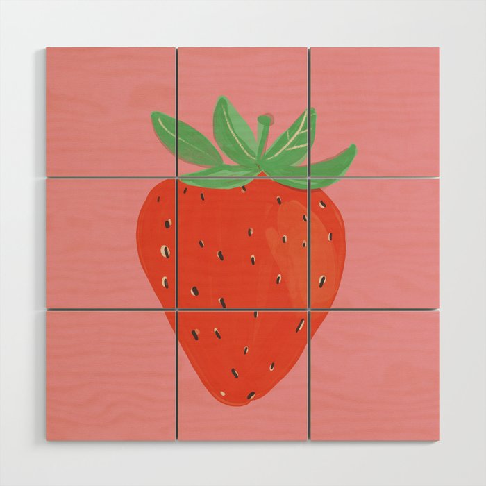 Sweet strawberry Wood Wall Art Gallery Image 1