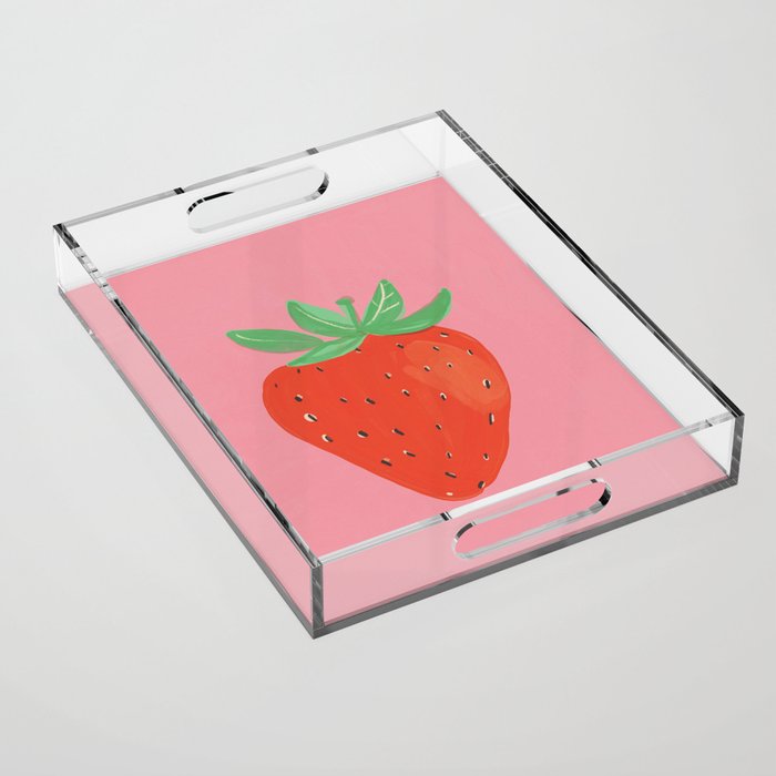 Sweet strawberry Acrylic Tray Gallery Image 1