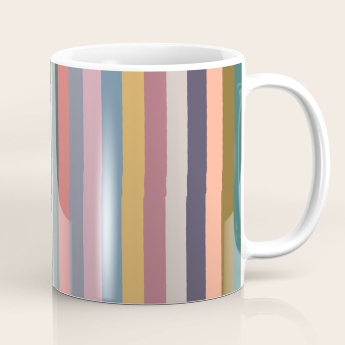 Muted Color Stripes of Joy Coffee Mug Gallery Image 1