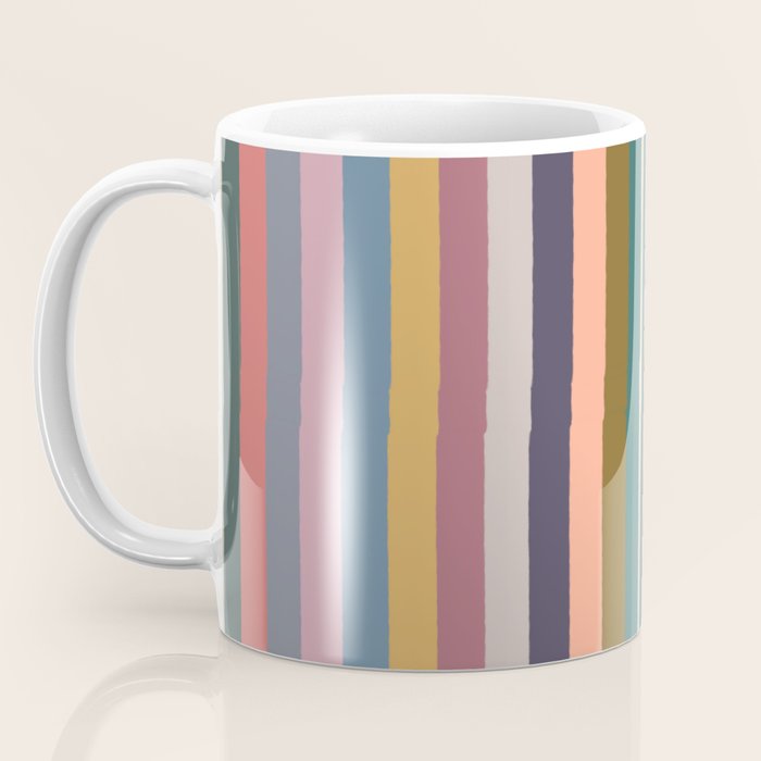 Muted Color Stripes of Joy Coffee Mug Gallery Image 3